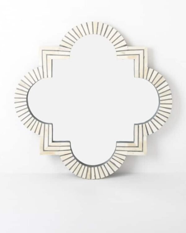 Quatrefoil Bone Inlay Mirror Striped