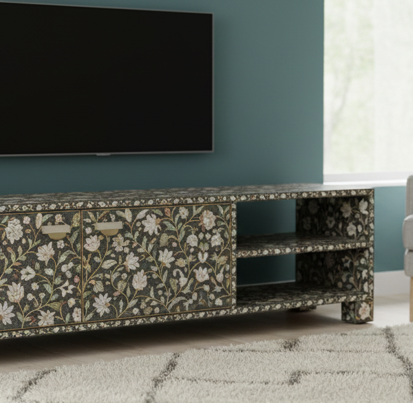 Floral Media Console Digital Print