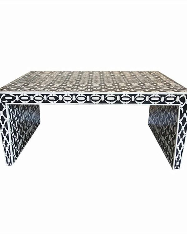 Bone Inlay Coffee table Geometric in Black and White