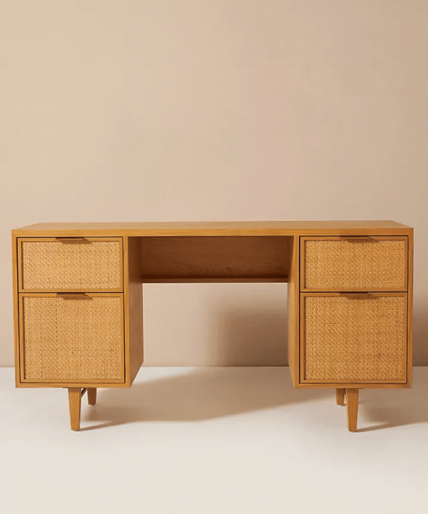 Cane and Oak Desk