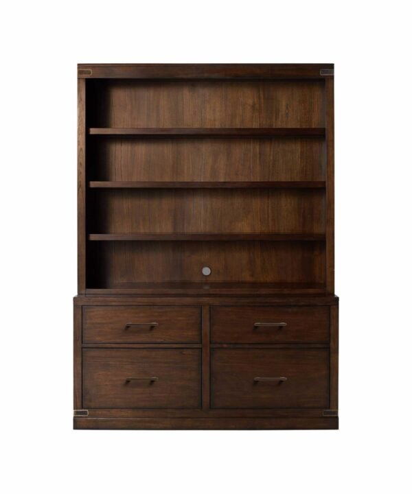 Wooden Bookcase with File Storage