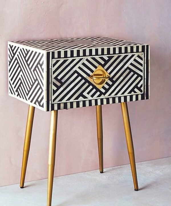 Optical Nightstand Bone Inlay