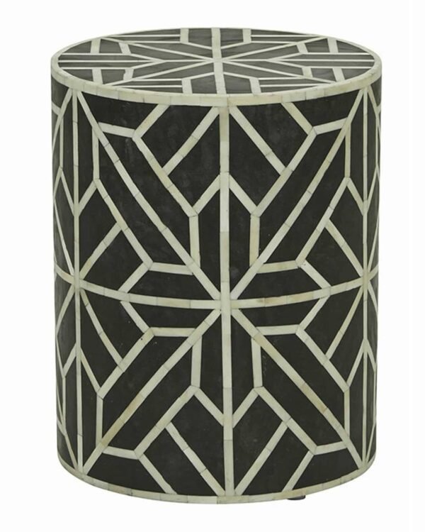 Spider Bone Inlay Round Stool