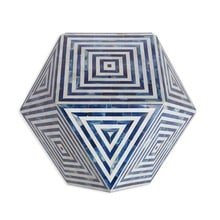 Diamond Bone Inlay Side table (Colored Bone)