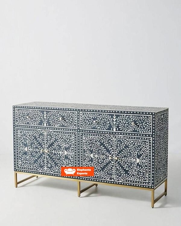 Floral Intertwine Bone Inlay Sideboard / Buffet