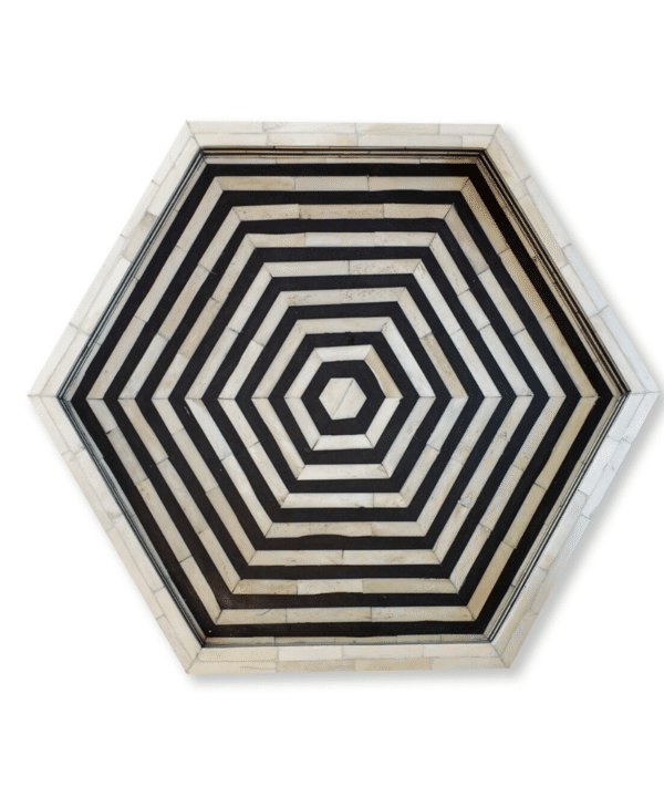 Hexagonal Bone Inlay Tray