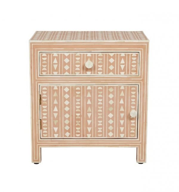 Tribal Bone Inlay Bedside
