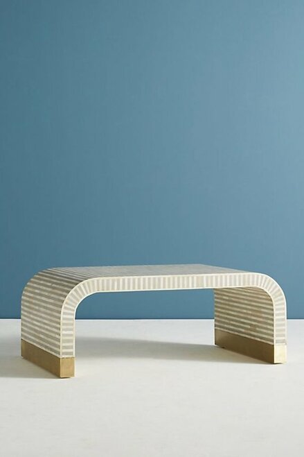 Bone Inlay Waterfall Coffee Table
