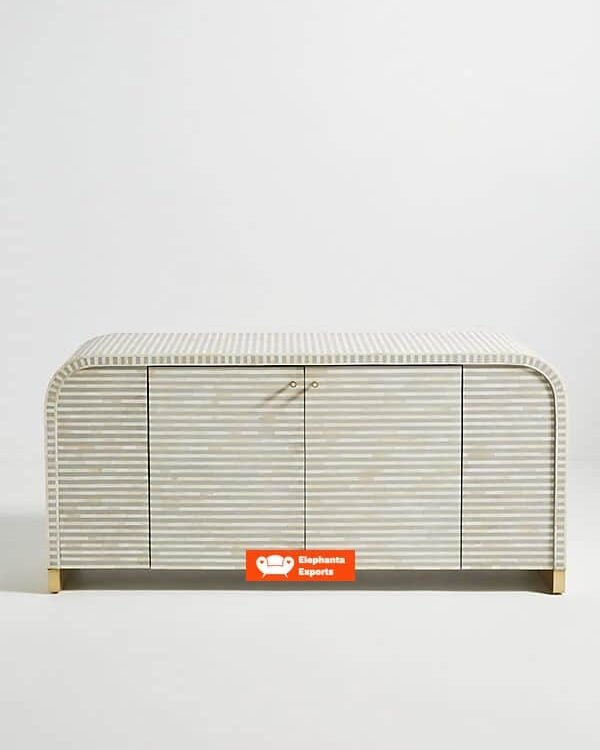 Waterfall Bone Inlay Sideboard / Buffet in Grey